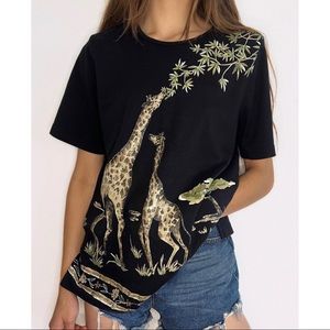 Alfred Dunner giraffe shirt with beaded details